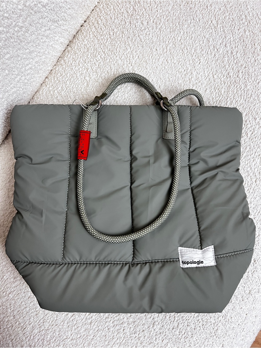 Topologie Quilted Puffer Tote in Gray